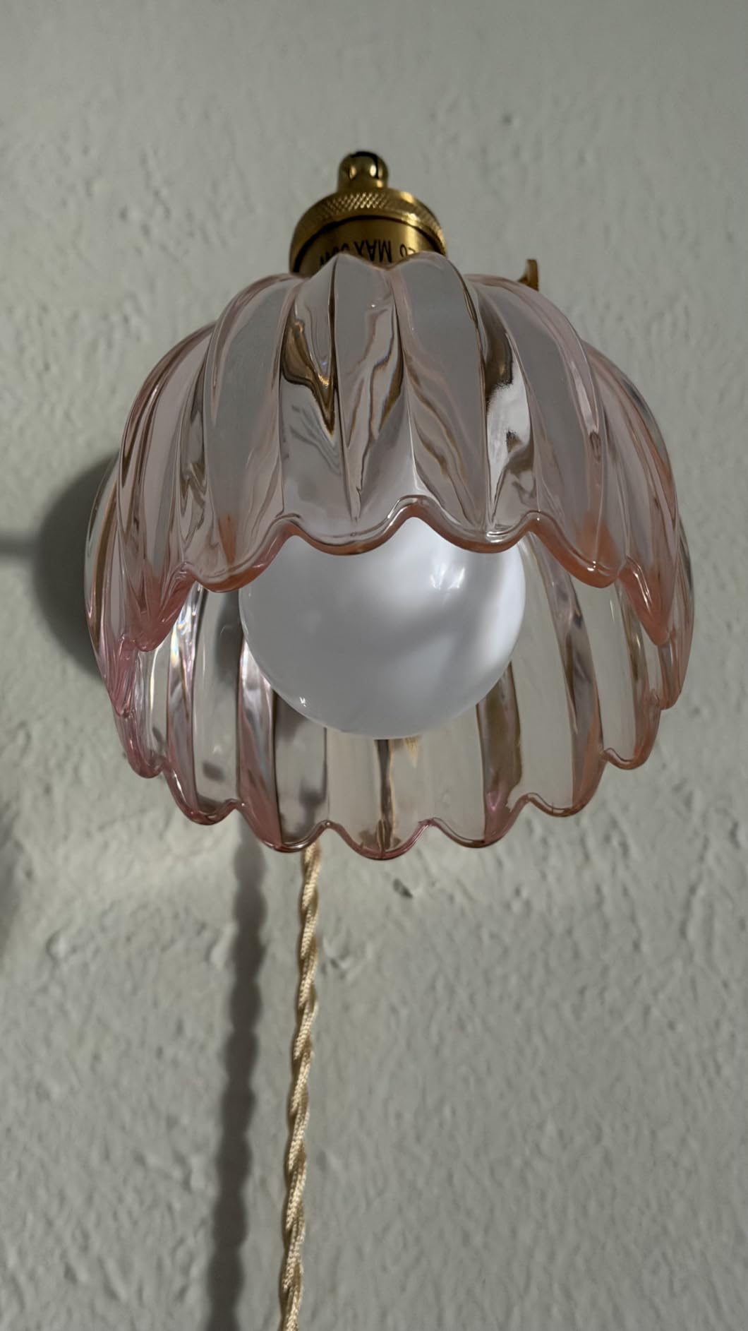 Plug in Wall Sconces Set of 2, Vintage Wall Sconce Light with Tulip Milk White Glass Lampshade, Bedroom Wall Sconce with Switch and Plug in wall lamp Cord, Gold Wall Light Wall Decor Set of 2 customer photo 2