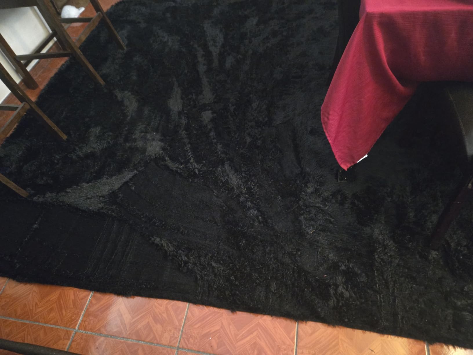 8x10 Area Rug for Living Room: Ultra Soft Fluffy Shag Black Rugs, Large Fuzzy Plush Indoor Non Slip Carpet Washable Rug for Bedroom Kids Nursery Office Dorm Modern Decor(Black) customer photo 1
