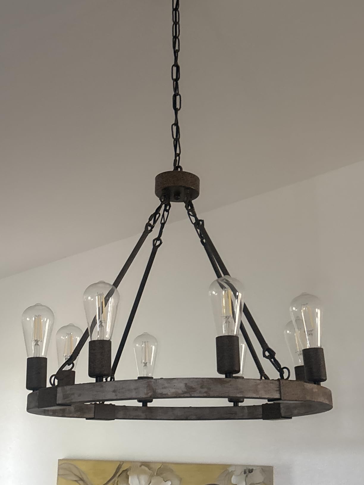 Farmhouse Wagon Wheel Chandelier 23.6