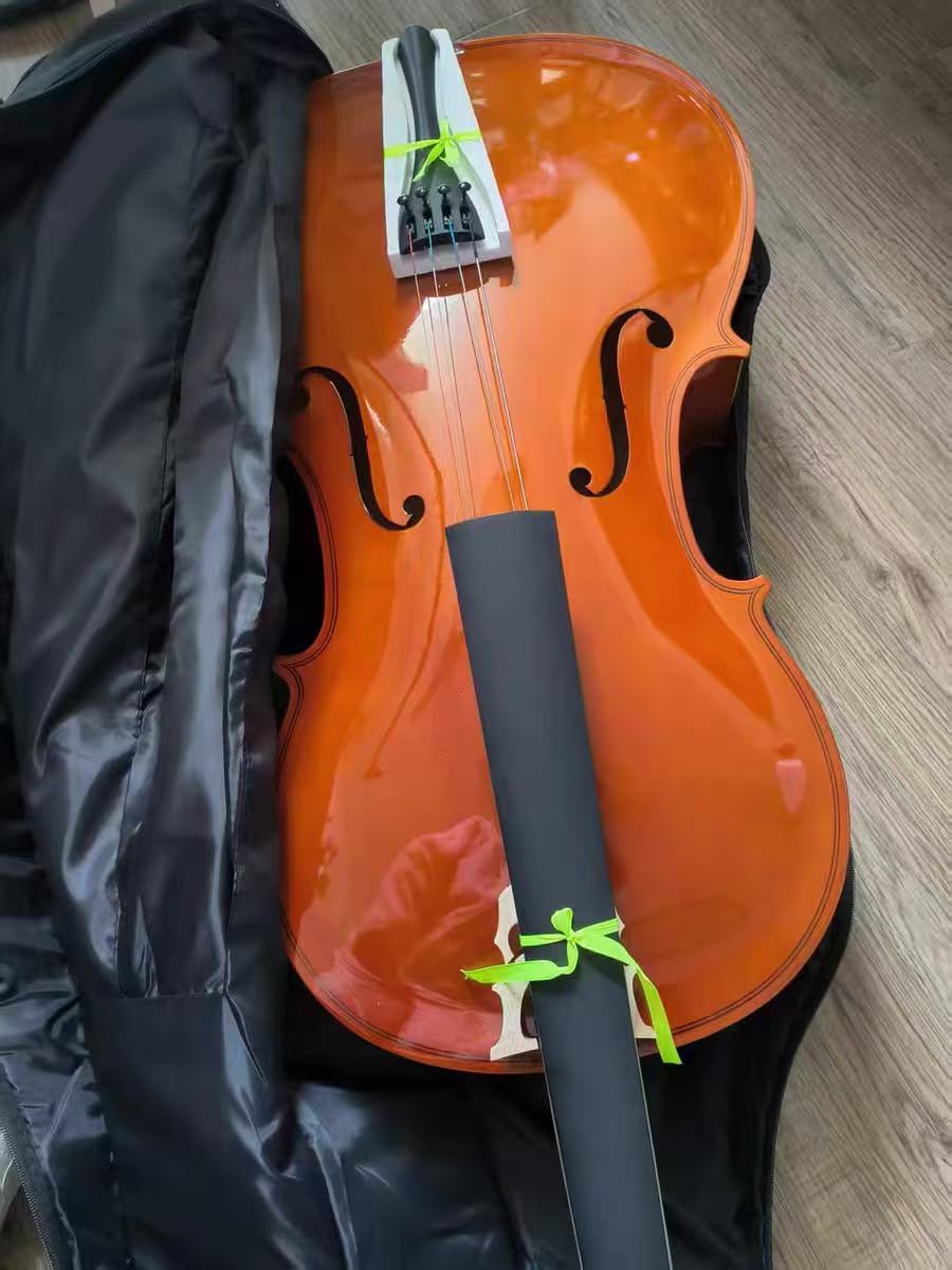 EPOFIT Full Size Cello Kit, Acoustic Cello Instrument for Adults, Students, Beginners, Complete Cello 4/4 Set with Portable Bag, Bow, Rosin, Natural Color customer photo 1