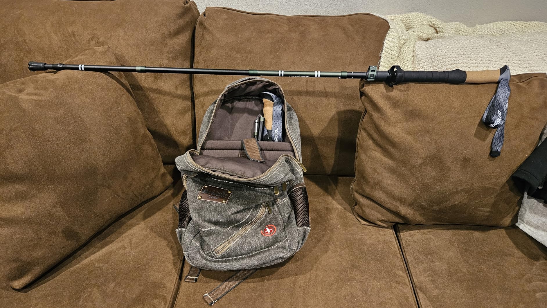 TREKOLOGY Trek-Z Cork Grip Trekking Poles - Lightweight Folding Hiking Poles, Adjustable Height, Compact Travel Design, Aircraft-Grade Aluminum Walking Sticks for Men & Women customer photo 1