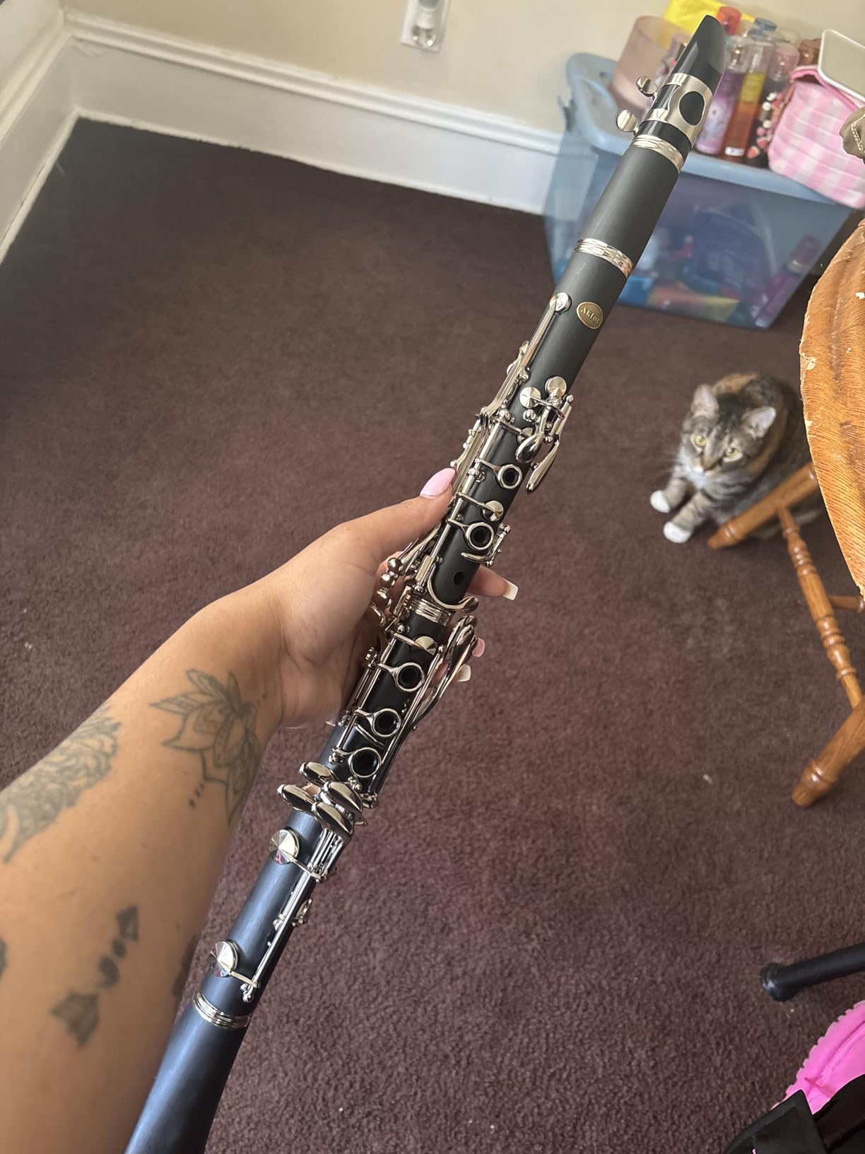 AKLOT B Flat Concert Clarinet: Precision Tone Hole Design for Stable Intonation, Durable Nickel-Plated Keys, Including Stylish Case, Barrel, Full Clarinet Cleaning Kit (Ember-MN) customer photo 1