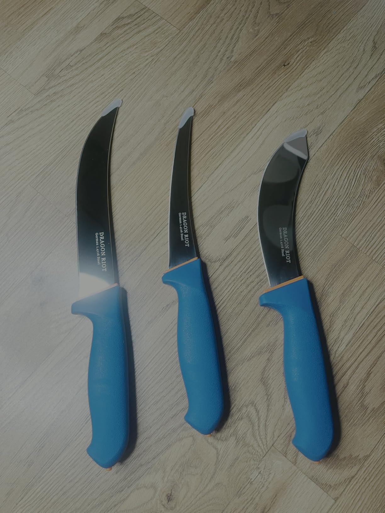 DRAGON RIOT 6 Pcs Butcher Knives Set, Meat Processing Knife Set for Brisket Trimming with German Stainless Steel and Blue Non-slip Handle Gift for Men customer photo 2
