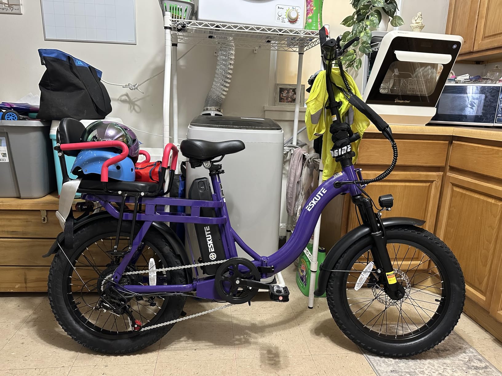 ESKUTE Electric Bike for Adults - 1200W Peak Motor, Folding 20x3 Fat Tire E‑Bike, 48V 13Ah Battery, Step‑Through Cargo Fold Ebike, NFC Unlock, 20+ MPH, 7‑Speed, Up to 55 Miles customer photo 2