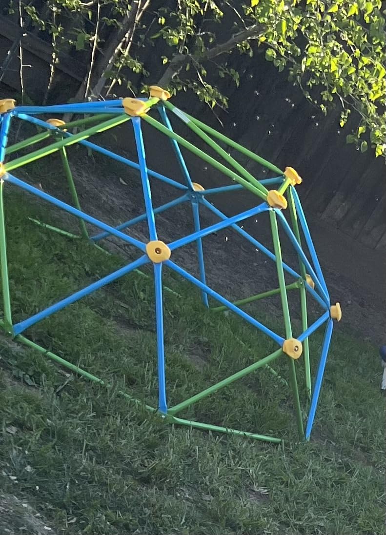 Gardenature 6FT Climbing Dome for Kids, Jungle Gym for Indoor and Outdoor, Geometric Dome Climber Supporting 440 Lbs Anti-Rust Metal Play Structure, Kids Gift Toys, ASTM Approved, Blue & Green customer photo 2