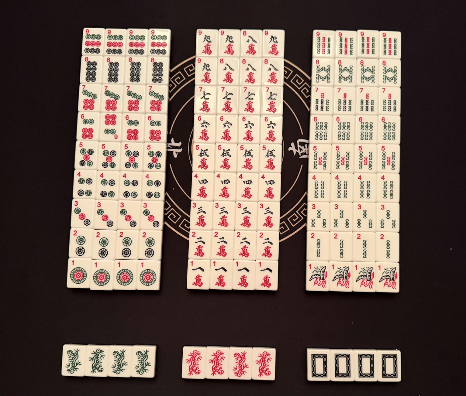 Yellow Mountain Imports American Mahjong Set, Jade Horizon - 166 Tiles with Wooden Racks and Pushers, Wright Patterson Scoring Coins, Soft Beige Case customer photo 1