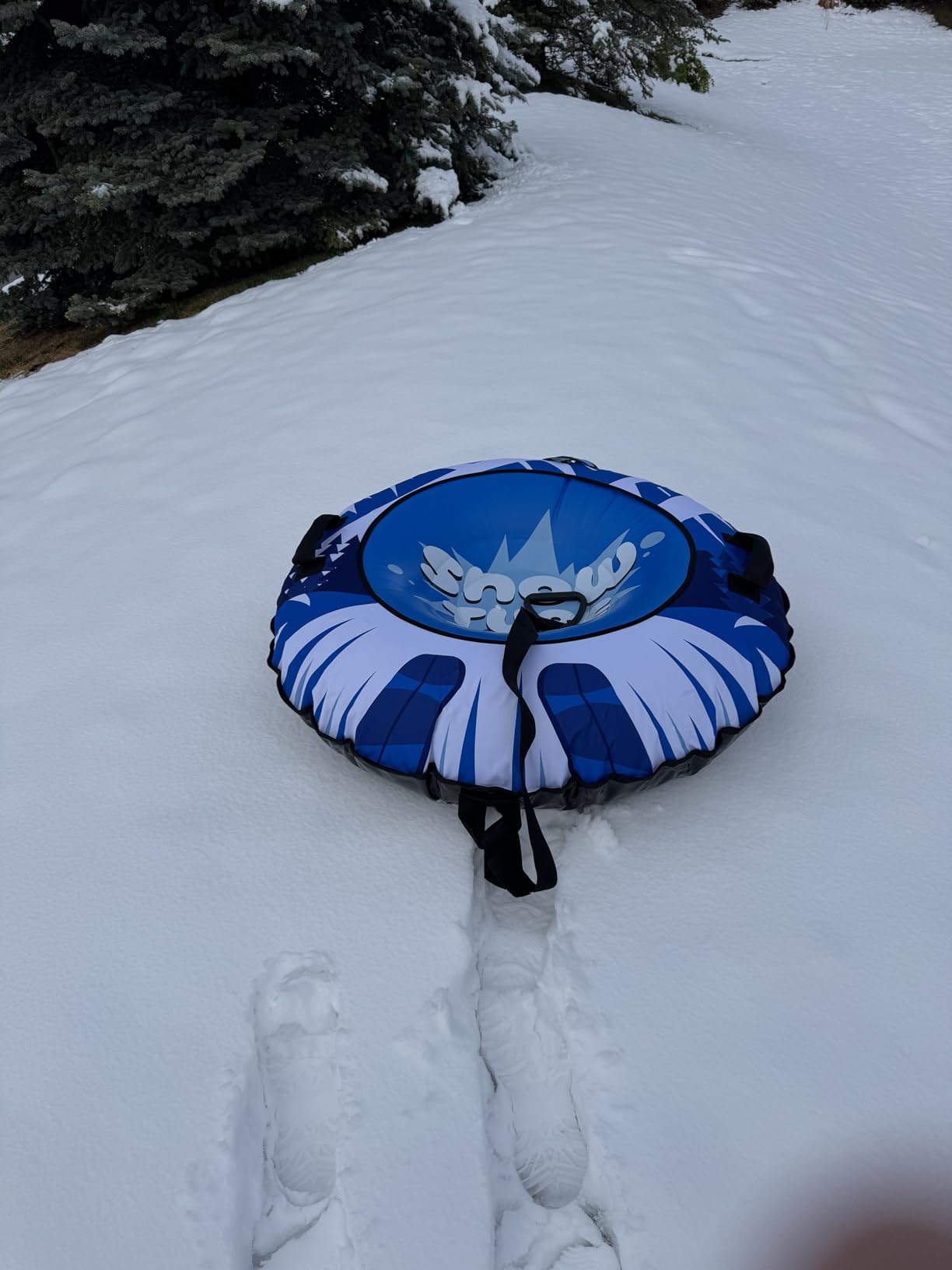Snow Tube Sled with Premium Canvas Cover, Heavy Duty Snow Tubes for Sledding, 47