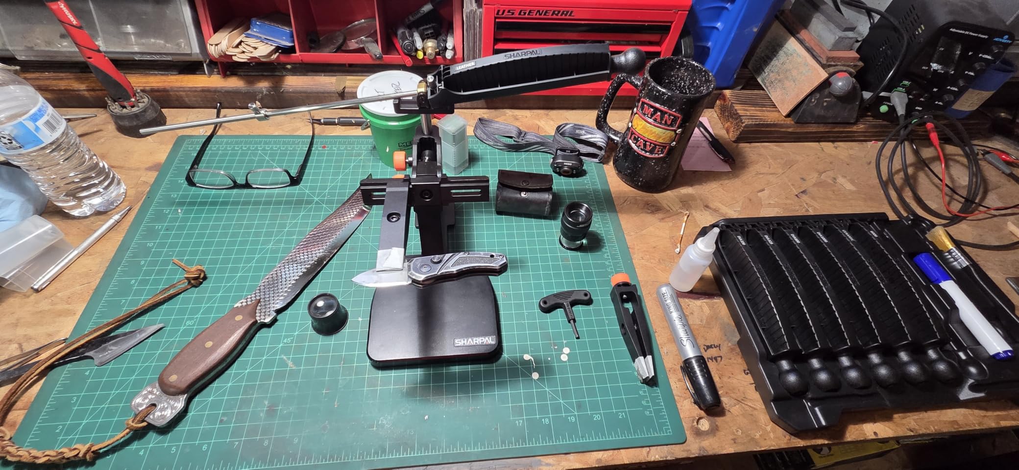 SHARPAL 202H Precision Knife Sharpening System, Adjustable Angle 10-35 Degrees | Knife Sharpener Kit, 7 Abrasive Plates (Diamond 220/325/600/1000, Whetstone 3000/6000, Leather Strop) and Giftable Carry Case customer photo 2