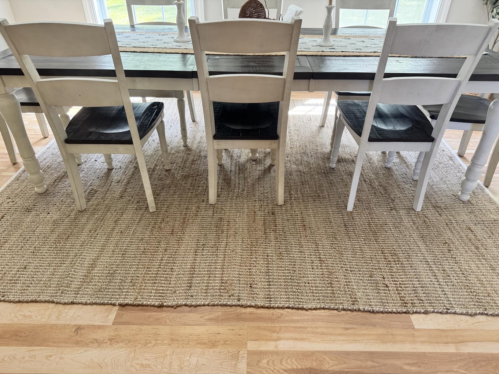 S & L Homes Jute Pulse Handwoven Natural Area Rug for Living Room Bedroom Kitchen Hallway Entryway- Rustic Vintage Farmhouse Decor - (8' x 10' Natural Ivory) customer photo 1