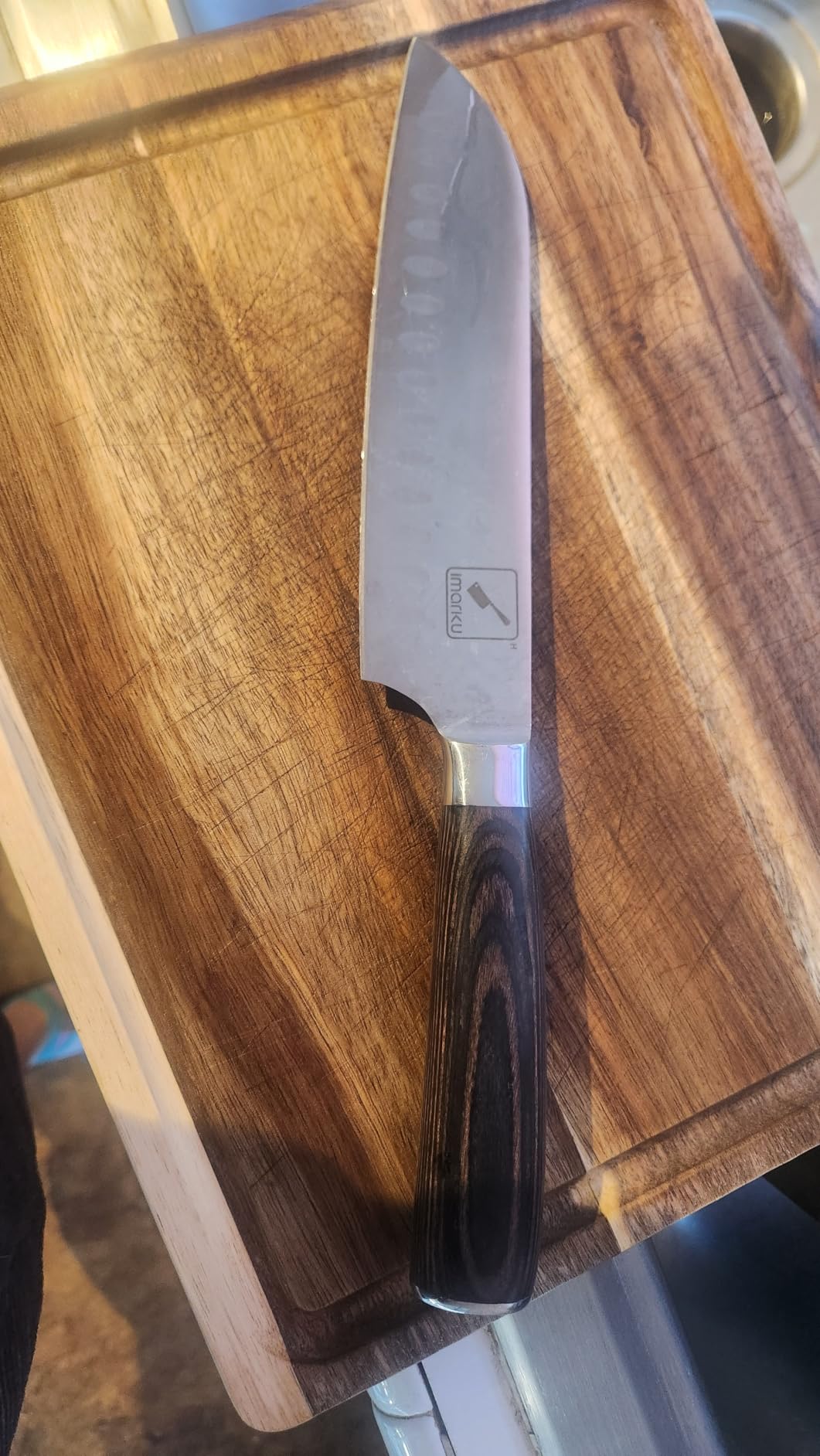 imarku Nakiri Knife, 7 Inch High Carbon Stainless Steel Japanese Chef Knife, Razor Sharp Chopping Vegetable and Meat Cleaver Kitchen Knife with Ergonomic Handle, Birthday Gift customer photo 2