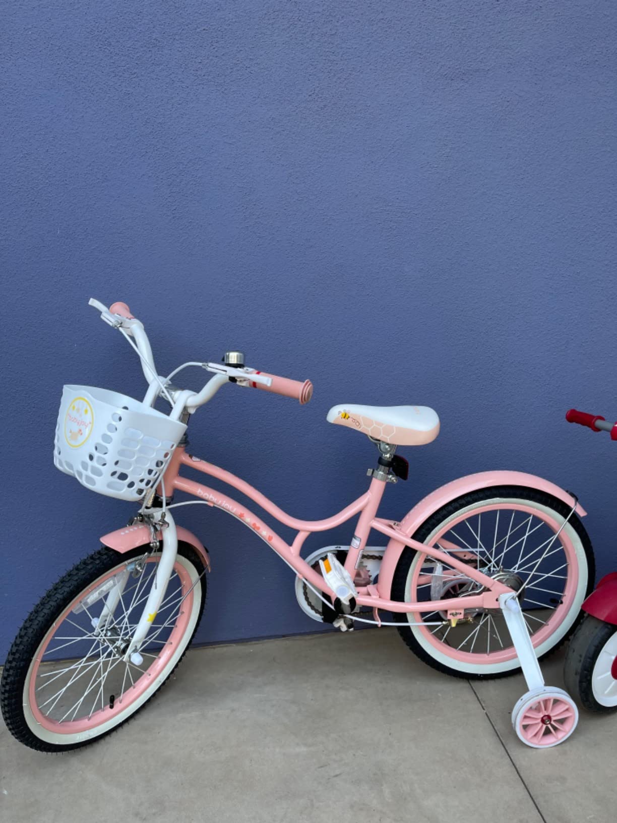 BABY JOY Girls Bike, 12 14 16 18 Inch Kids Bike for 3-8 Years Old with Training Wheels, Adjustable Seat & Handlebar, Handbrake & Coaster Brake, Children Bicycle customer photo 1