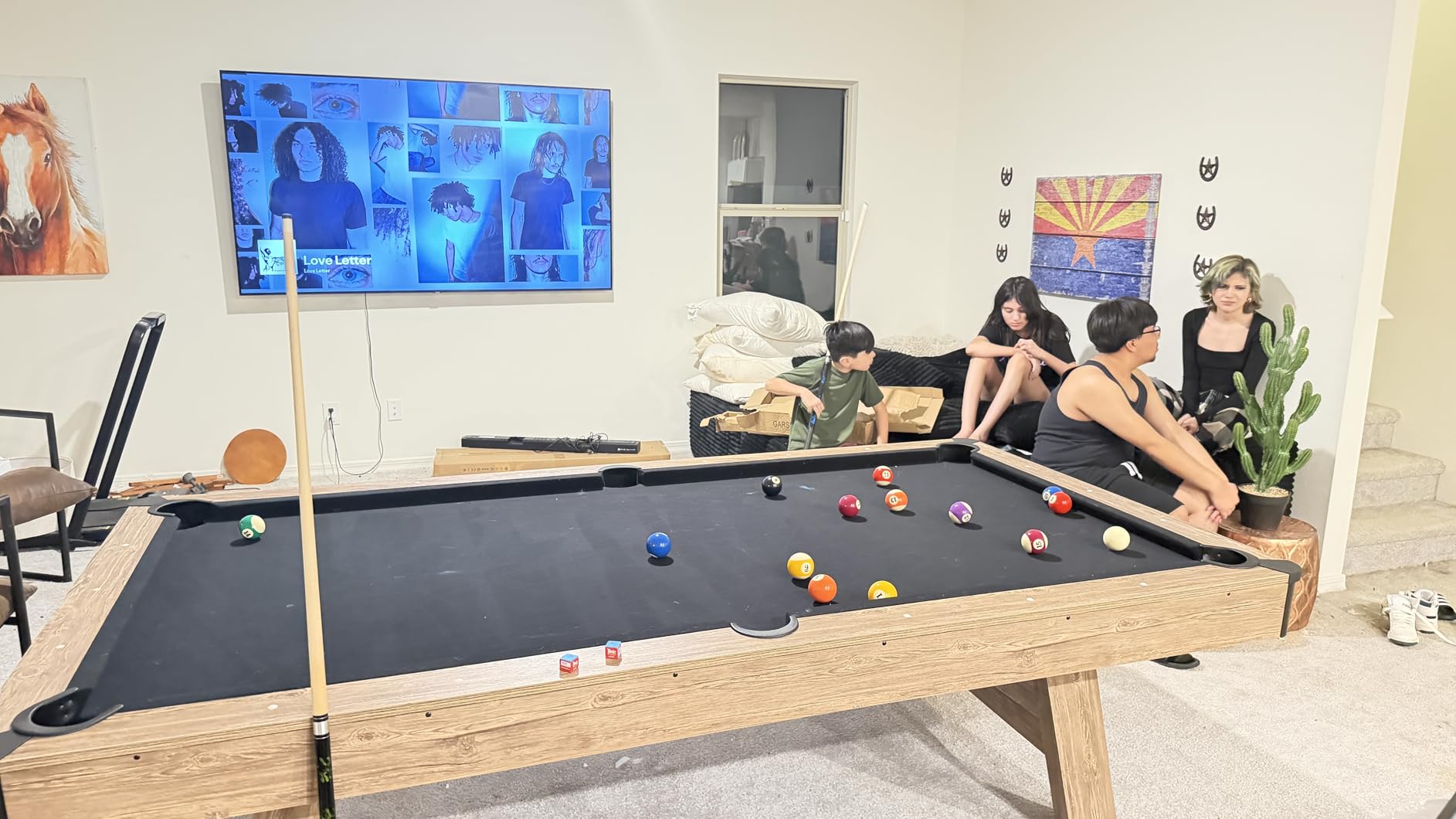 GoSports 7 and 8 ft Pool Tables with Wood Finish - Gray, Black, or Green Felt - Billiards Game Room Table for Adults & Family - Accessories Not Included customer photo 2