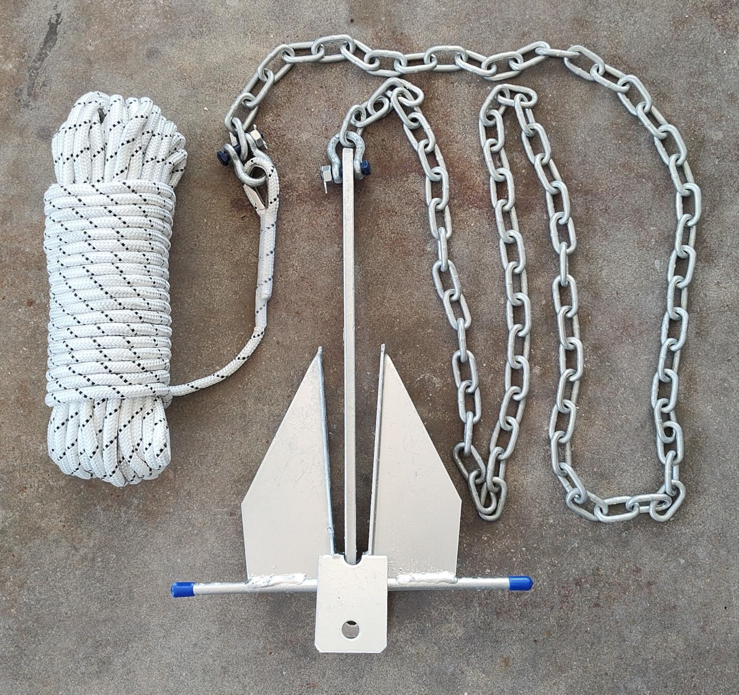 5/8/10/13/18/25 Boat Anchor Kit with Chain, Rope and Shackles | Heavy Duty Danforth Anchor Kit, Hot-Dipped Galvanized Fluke Anchor, Fit for Boats Pontoon, Deck, Sailboat and Fishing customer photo 1