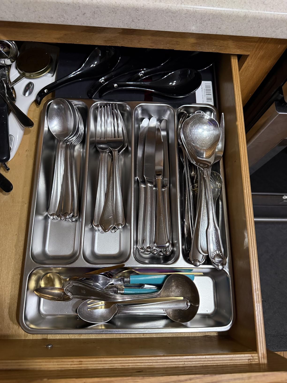 IKOCO Silverware Organizer, Stainless Steel, Dishwasher Safe for Drawer | 13.8