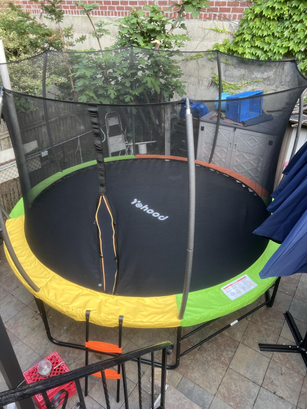 Yohood Trampoline Outdoor 12FT 14FT, Recreational Trampolines with Enclosure Net and Ladder, ASTM Approved for Kids and Adults, with Additional 8 Stabilizer Bars and Anti-Rust Coated Galvanized Frame customer photo 1