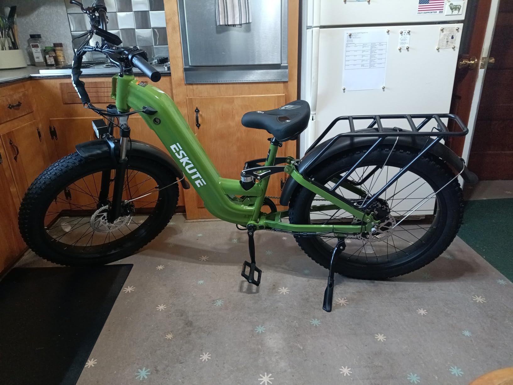 ESKUTE Electric Bike for Adults - 48V20.8Ah 80 Miles Battery Commuter, 32+MPH, Peak 1500W Brushless Motor, 26x4.0 Fat Tire Step-Thru Cityrun Ebike, 8-Speed, Full Suspensions E-Bike customer photo 2