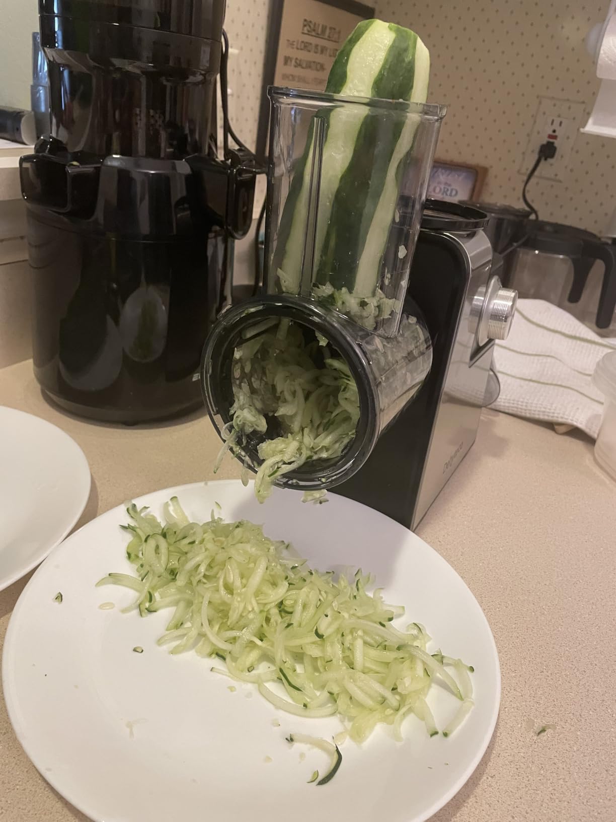 Electric Cheese Grater 7 in 1,Stainless Steel Salad Shooter,Slicer Shredder | 300W, Rotary Switch, for Block Cheese Vegetables Cucumber Carrot customer photo 2