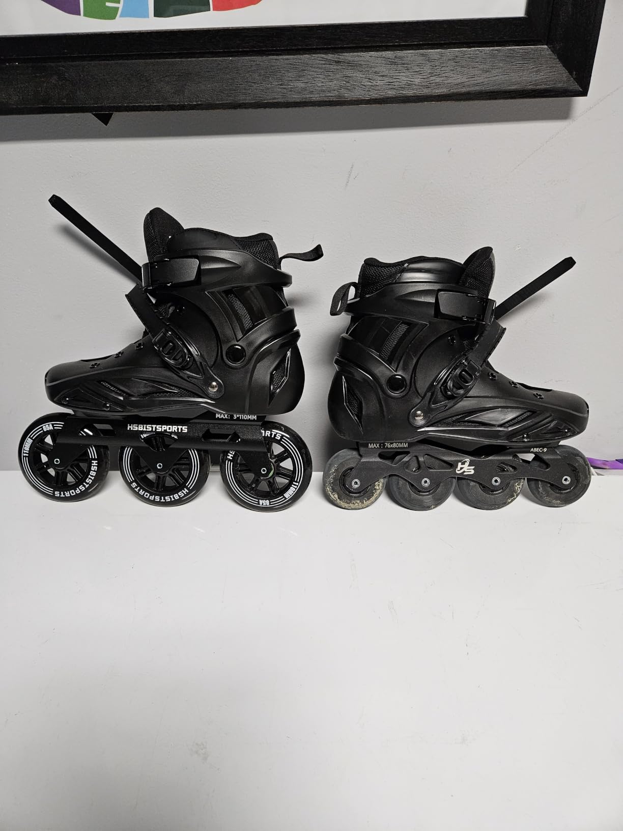 3-Wheel Inline Skates for Women Men, High Performance Roller Skates Blades with 110mm Wheels, Professional Fitness Inline Speed Skates for Female Male Unisex customer photo 2