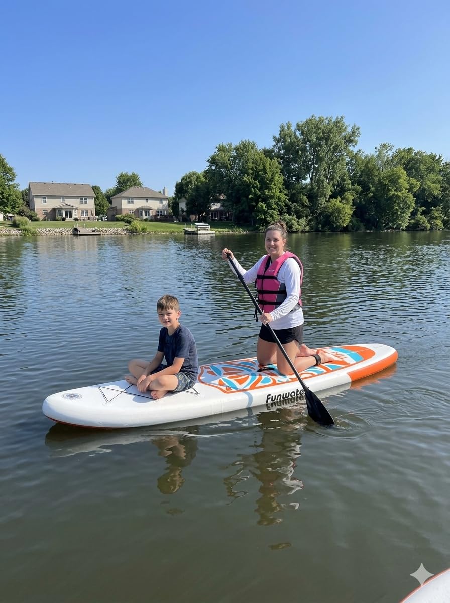 FunWater Inflatable Ultra-Light Stand Up Paddle Board for All Skill Levels with Premium SUP Paddleboard Accessories, Non-Slip Comfort Deck for Youth & Adults customer photo 2