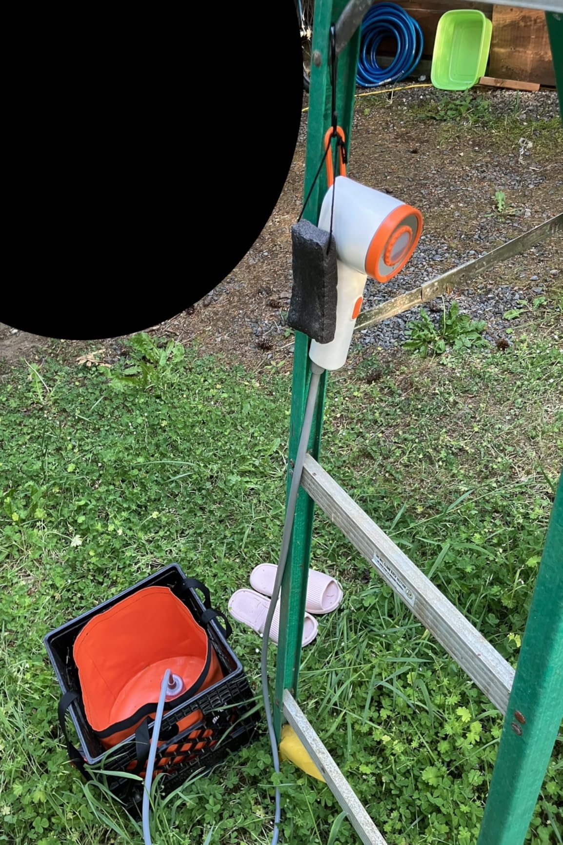 Portable Shower for Camping, Rechargeable Camping Shower with Immersion Water Heater, LED Shower Head with Filter Shower Pump, 6.6 Gal Foldable Bucket, Outdoor Shower for Travel, Pet Bath, Car Wash customer photo 1