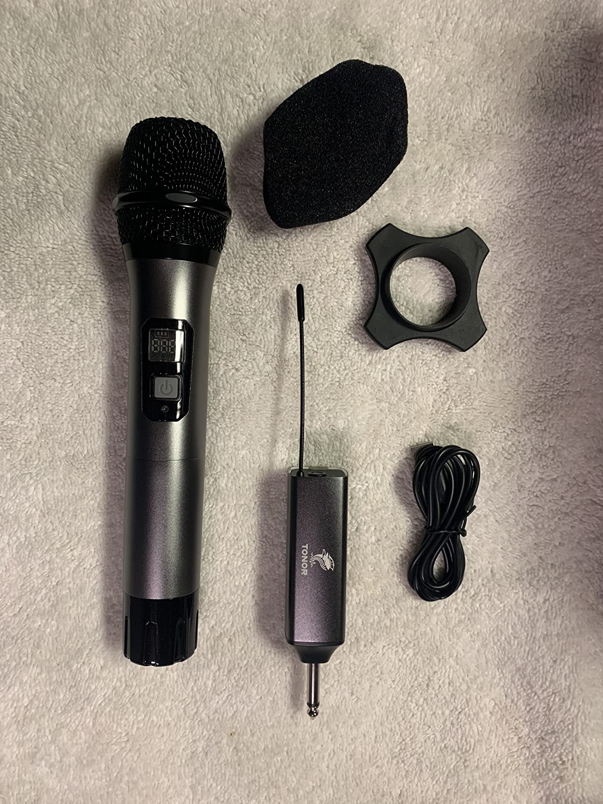 TONOR 2.4G Dual Wireless Microphones, Rechargeable Cordless Handheld Microphones System with Receiver, Karaoke Mics for Singing, Home Party, Birthday, 50ft / 15 m Range, TW-220 customer photo 1