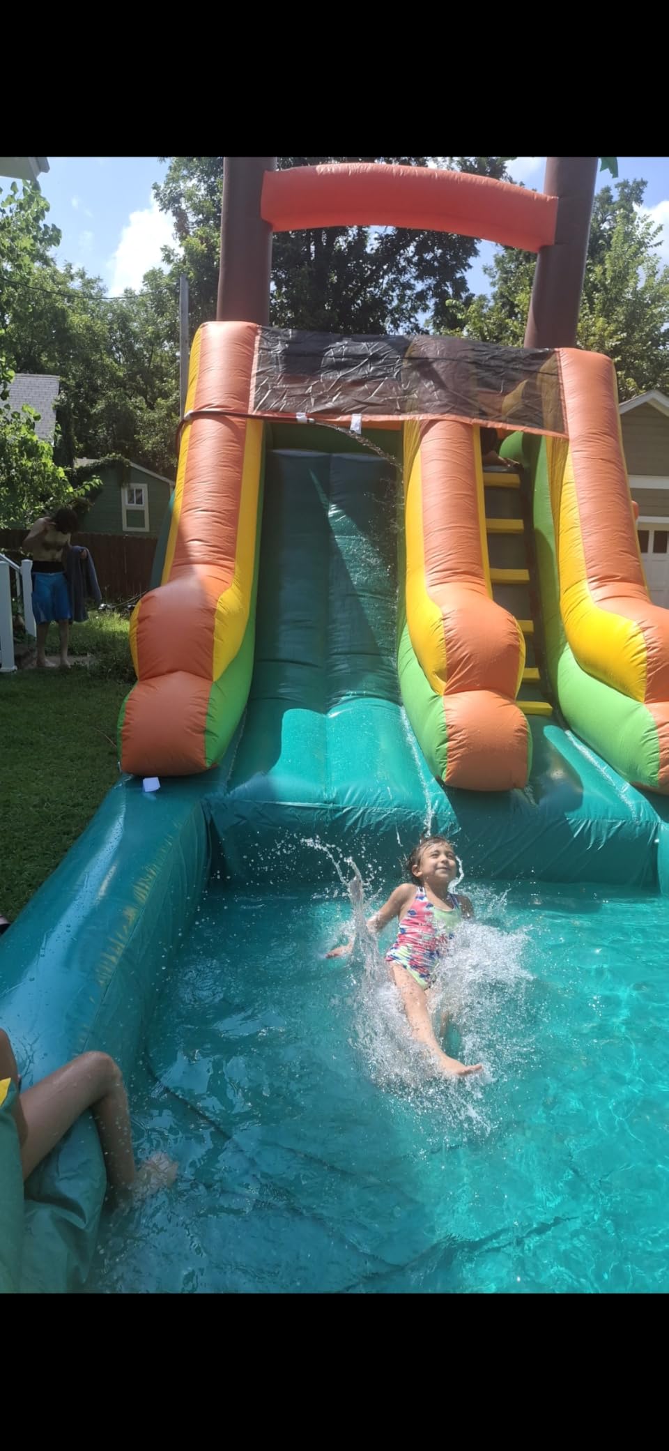 Inflatable Water Slide for Adults, 26FT 100% PVC Waterslide with Big Splash Pool, Widen Slide with Shallow Pool, 950W Air Blower, Ideal for Backyard, Park (26FT - Purple) customer photo 2