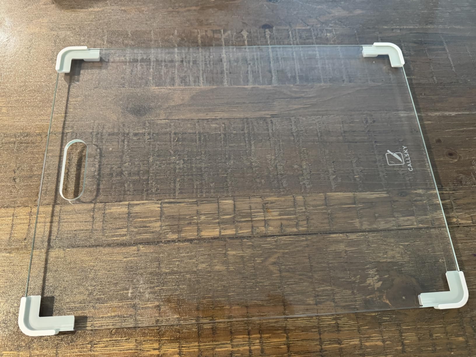 16x12 Clear Tempered Glass cutting boards for kitchen dishwasher safe | Non-Slip Corner Guards, Shatter-Resistant, Scratch-Resistant, Food-Safe & Non-Toxic, large cutting board customer photo 1