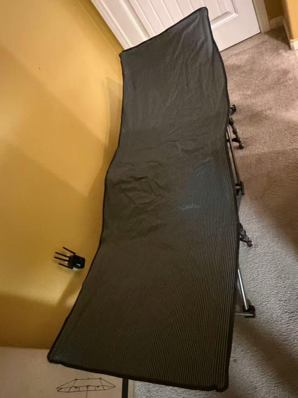 OLIXIS Folding Camping Cot, Rollaway Bed, Portable Camping Bed for Indoor & Outdoor, Sleeping Cot for Adults, 3.5'' Cushion, 440 lbs Sturdy Frame, Quick Setup, Compact Carry & Storage, Blue customer photo 1