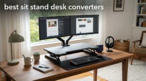 best sit stand desk converters