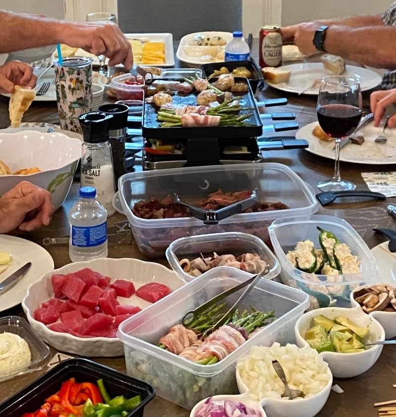Swissmar Classic 8-Person Raclette Party Grill with Reversible Cast Aluminum Non-Stick Grill Plate/Crepe Top, Indoor Electric Raclette Grill & Griller - Black Grill Plate - Black customer photo 1