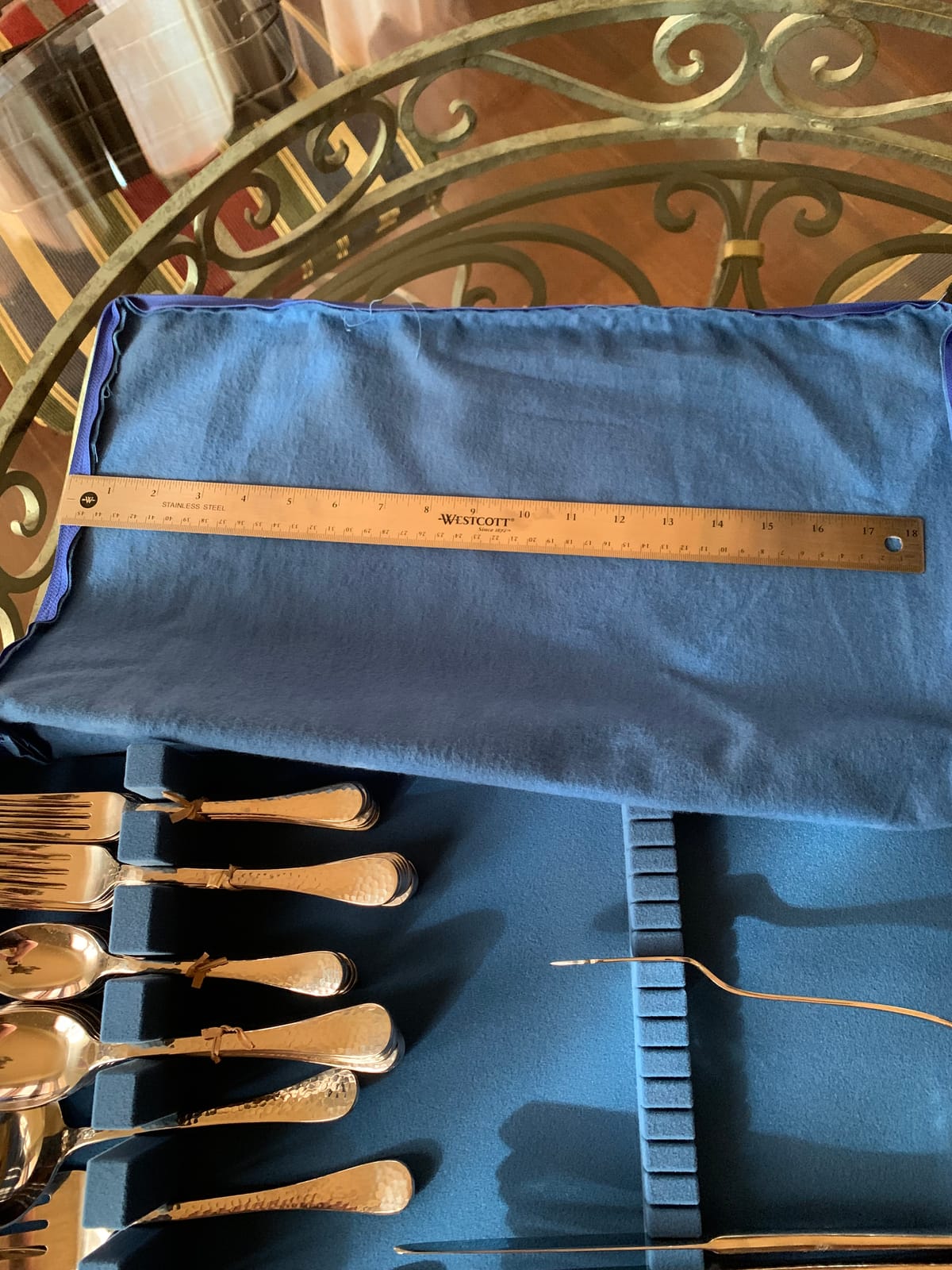 Hagerty Zippered Flatware Storage Drawer Liner -Tarnish Preventative Silverware Organizer, Large Container, Cutlery Holder, and Utensil Keeper Bag, Made in USA, Kosher Certified,Blue, 19