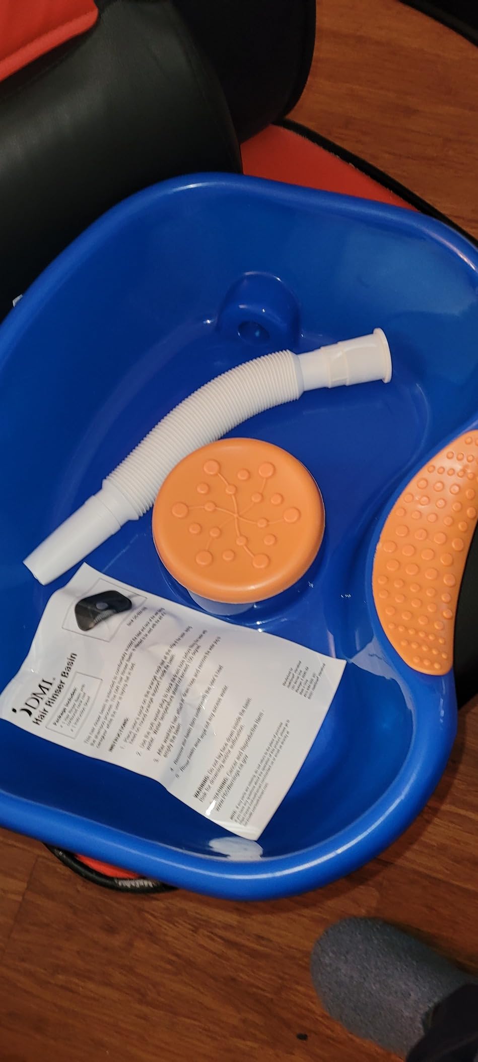 DMI Portable Shampoo Bowl for Bedside and Hair Washing, Hair Cuts and Coloring for the Elderly, Disabled, Bedridden and Handicapped, Blue customer photo 1