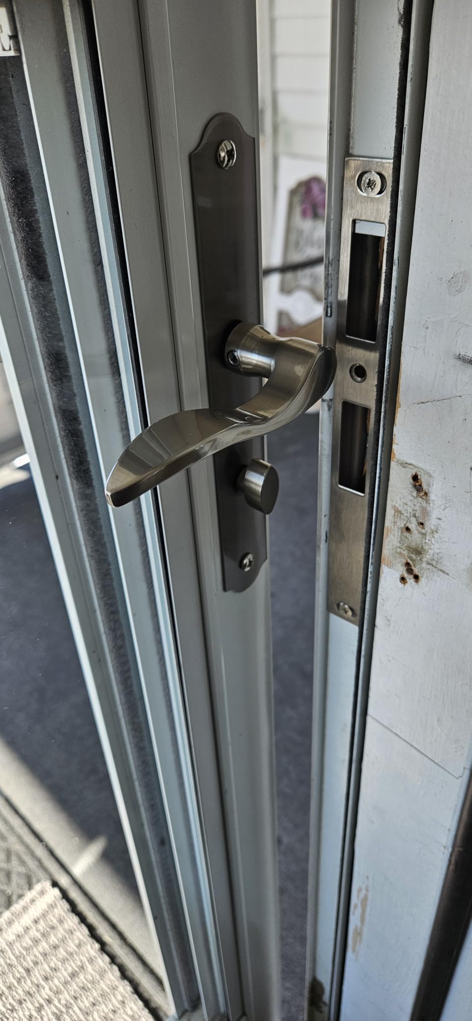 Wright Products Serenade Mortise Keyed Lever Mount Latch with Deadbolt for Screen and Storm Doors, Satin Nickel customer photo 1
