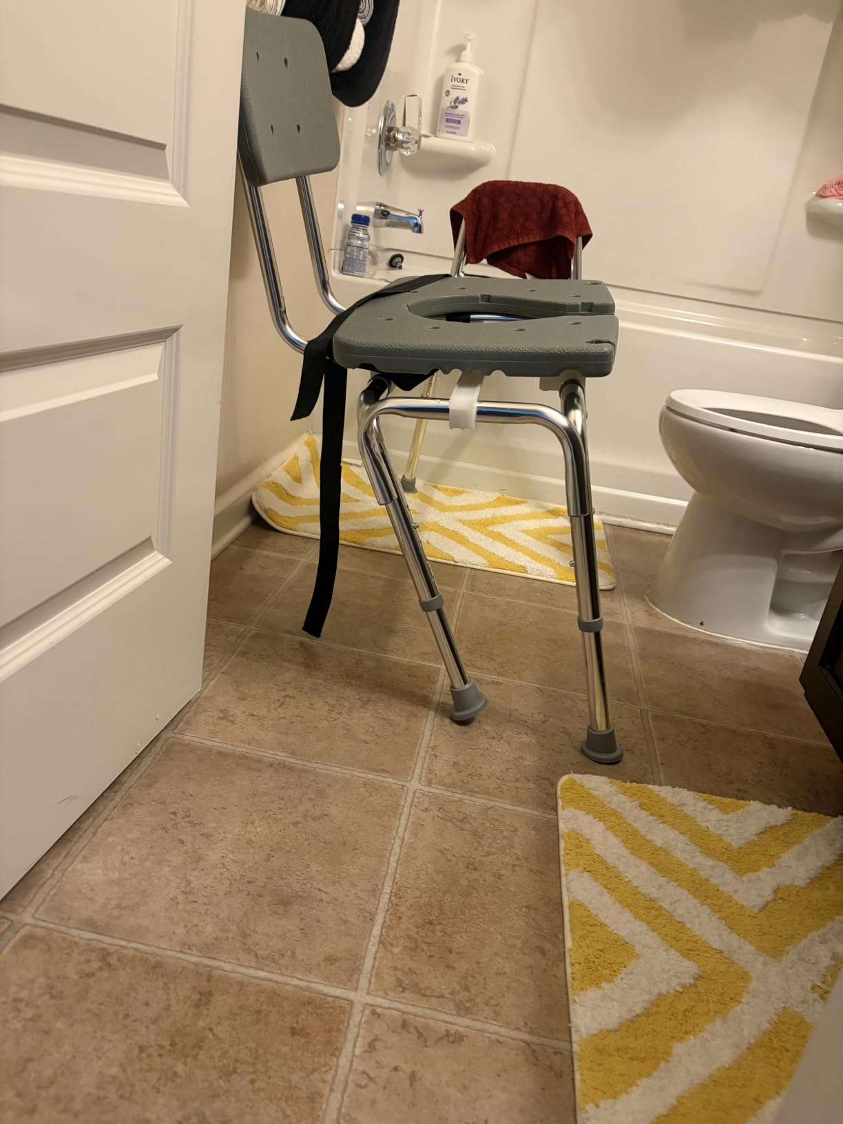 DMI Tub Transfer Bench and Shower Chair with Non Slip Aluminum Body, FSA Eligible, Adjustable Seat Height and Cut Out Access, Holds Weight up to 400 Lbs, Bath and Shower Safety, Transfer Bench customer photo 1