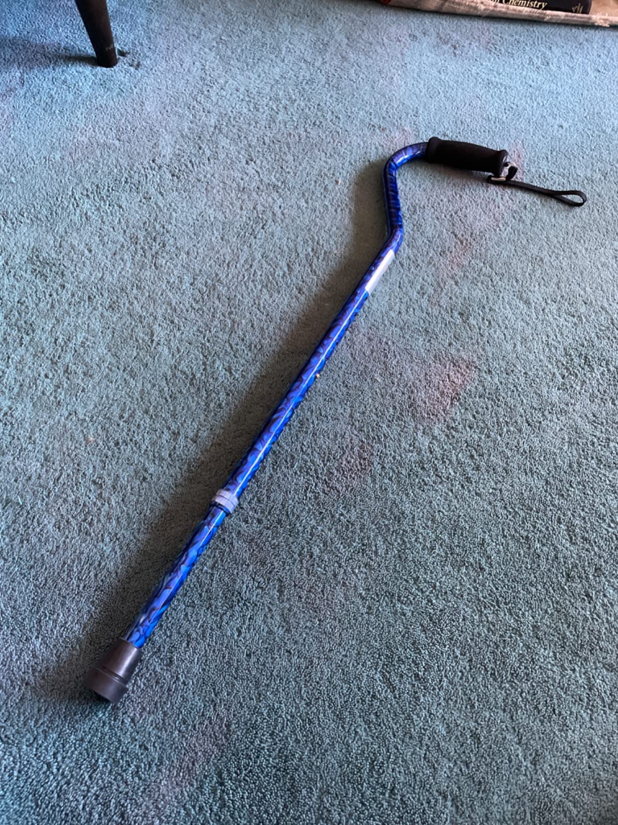 NOVA Designer Walking Cane with Offset Handle, Lightweight Adjustable Walking Stick with Carrying Strap, Blue Waves Design customer photo 1