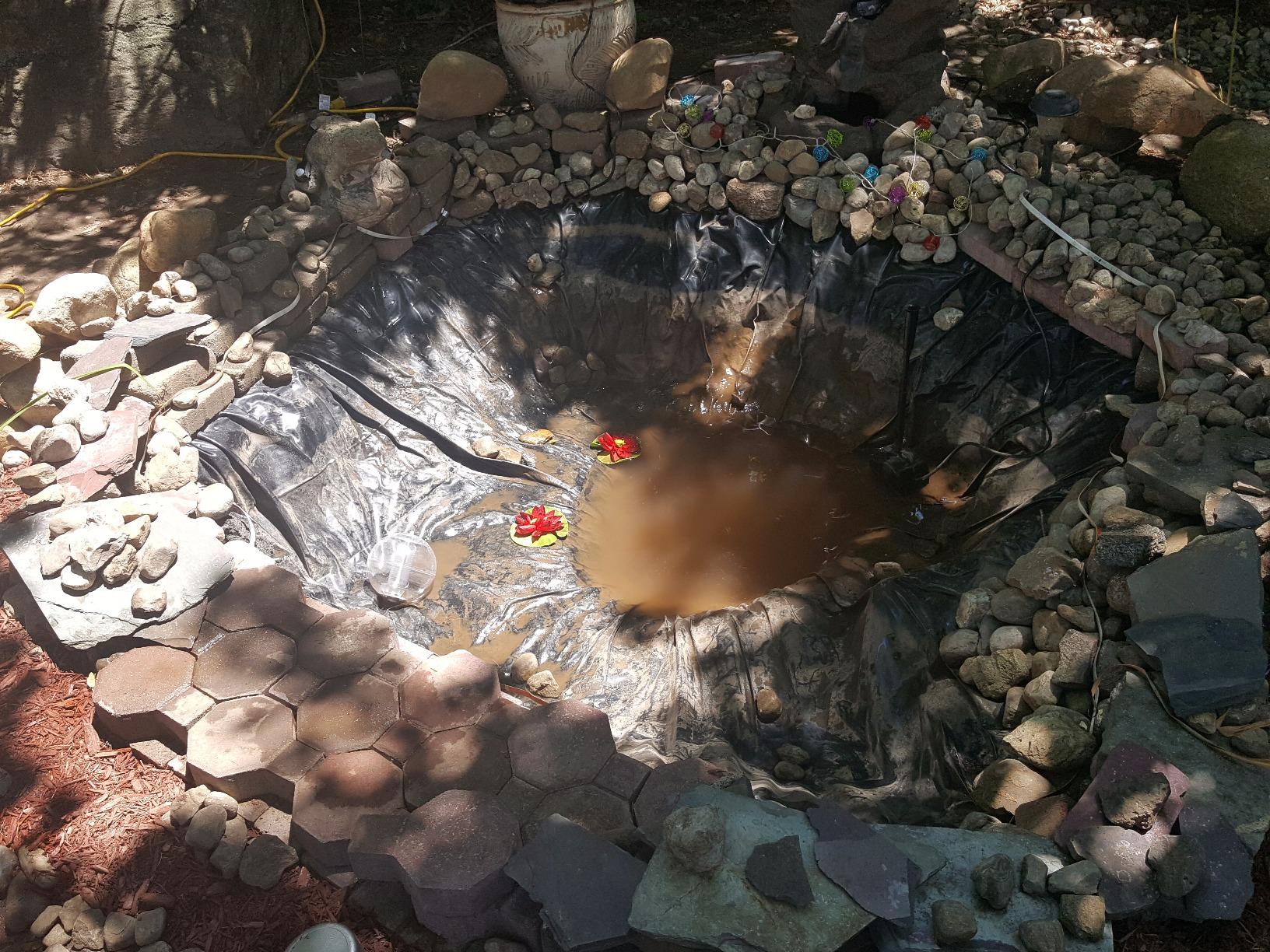 Koolscapes 84 Gallon Starter Pond Kit with 200 GPH Pump, Water Bell and Double Daisy Fountain Nozzles, 6 x 6 Ft Flexible Liner, Fish-Friendly Backyard Koi Pond Kit, Interchangeable Fountainheads customer photo 1