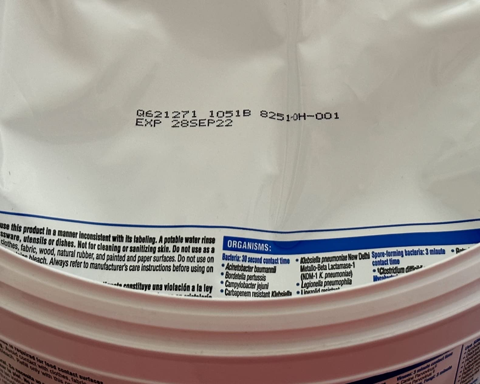 Clorox Healthcare Bleach Germicidal Wipes Bucket, 12