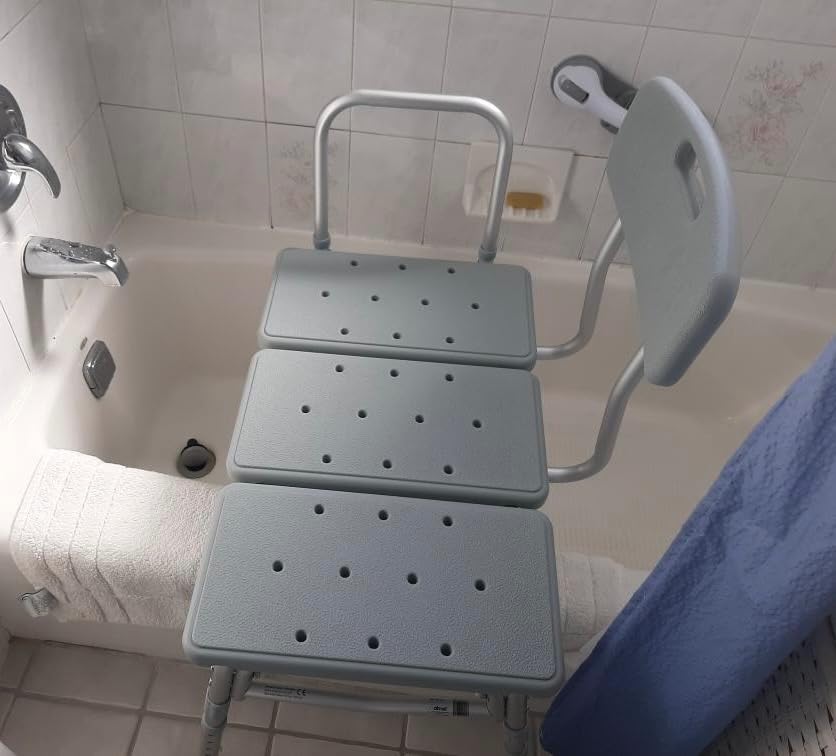 Drive Medical Tub Transfer Bench for Bathtub - Safer, Independent Bathing Aid - Height Adjustable Bench - Sturdy Aluminum Construction - Comfortable Backrest Support - 350 Lb Capacity customer photo 1