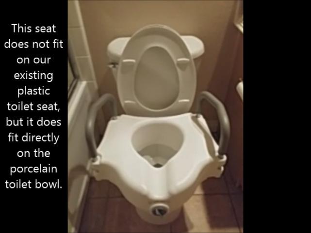 Drive Medical 2-in-1 Raised Toilet Seat with Removable Padded Arms - Elevated Bathroom Safety Support - Secure Locking Attachment - Easy Height Assistance - Durable Construction, Standard Toilets customer photo 2