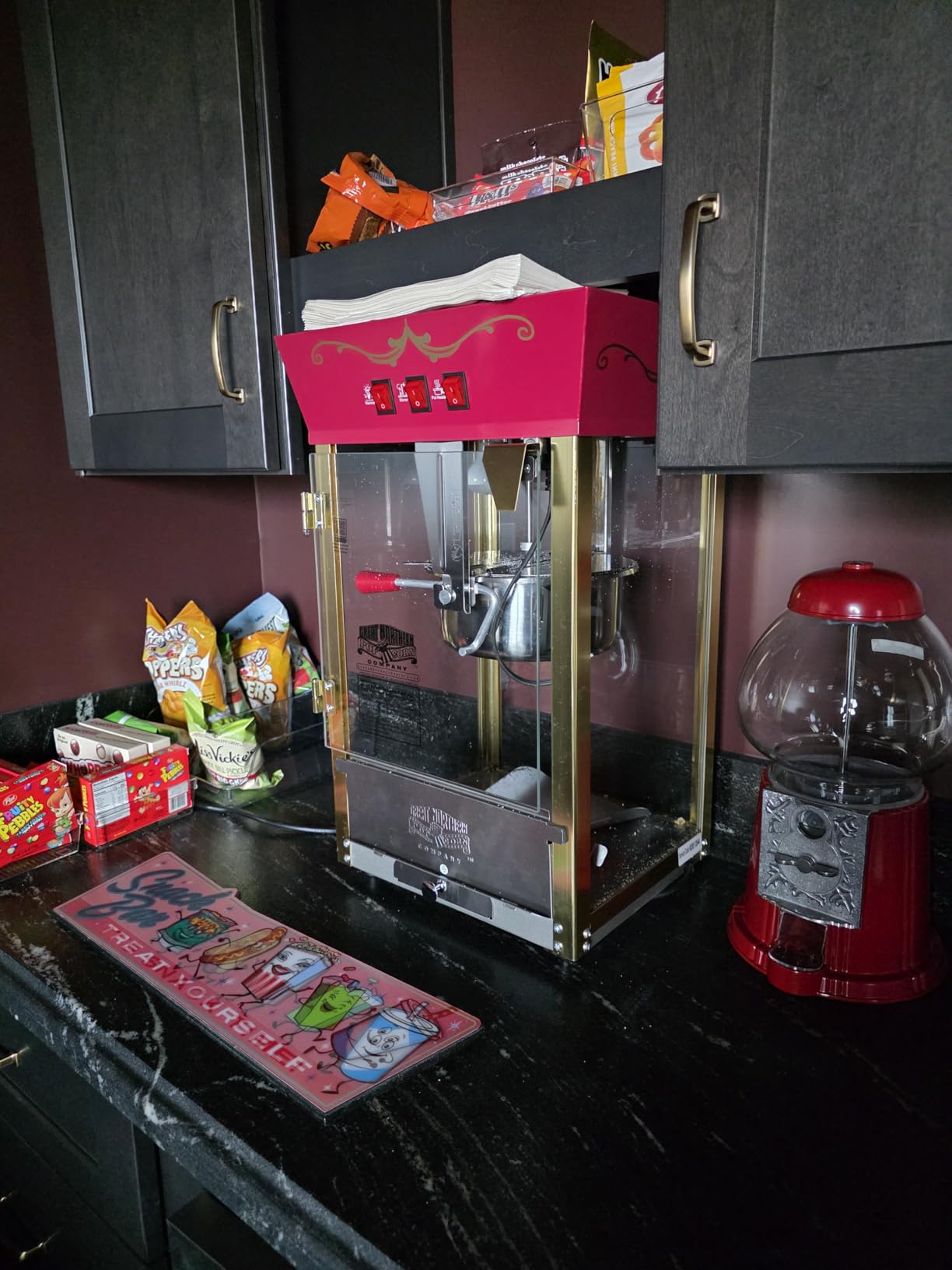 Matinee Popcorn Machine - 8oz Popper with Stainless-Steel Kettle, Reject Kernel Tray, Warming Light, and Accessories by Great Northern Popcorn (Red) customer photo 1