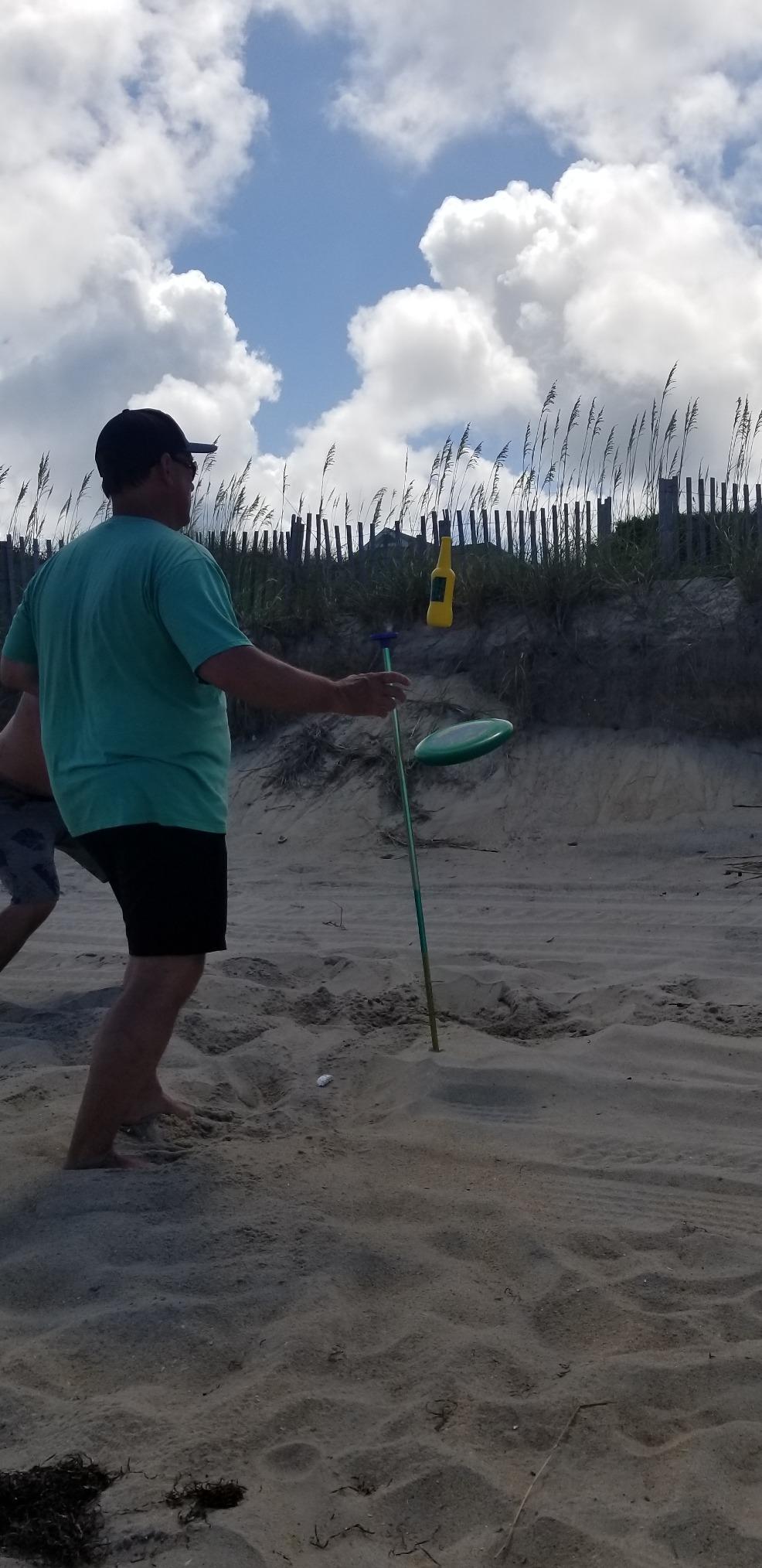 Bottle Bash Outdoor Flying Disc Game Set - Frisbee Toss Backyard and Beach Game for Family, Adult & Kids - Beersbee & Polish Horseshoes customer photo 1