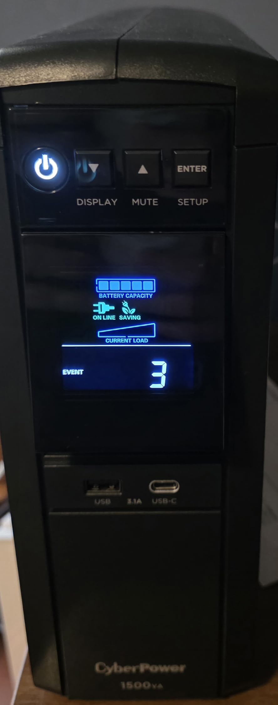 CyberPower CP1500PFCLCD PFC Sinewave UPS Battery Backup and Surge Protector, 1500VA/1000W, 12 Outlets, AVR, Mini Tower, UL Certified customer photo 1