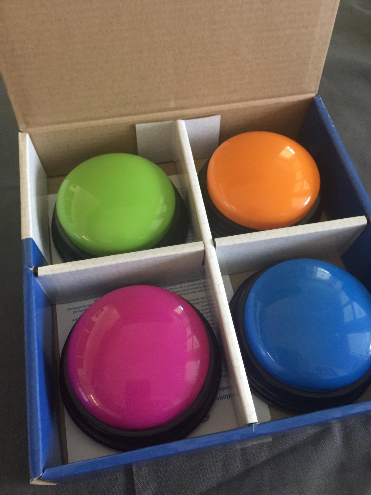 Learning Resources Answer Buzzers, Set of 4 | Classroom Must Haves, Teacher Supplies, Sound Effect Button, Family Game Shows, Buzzers for Trivia, Participation Tools customer photo 2