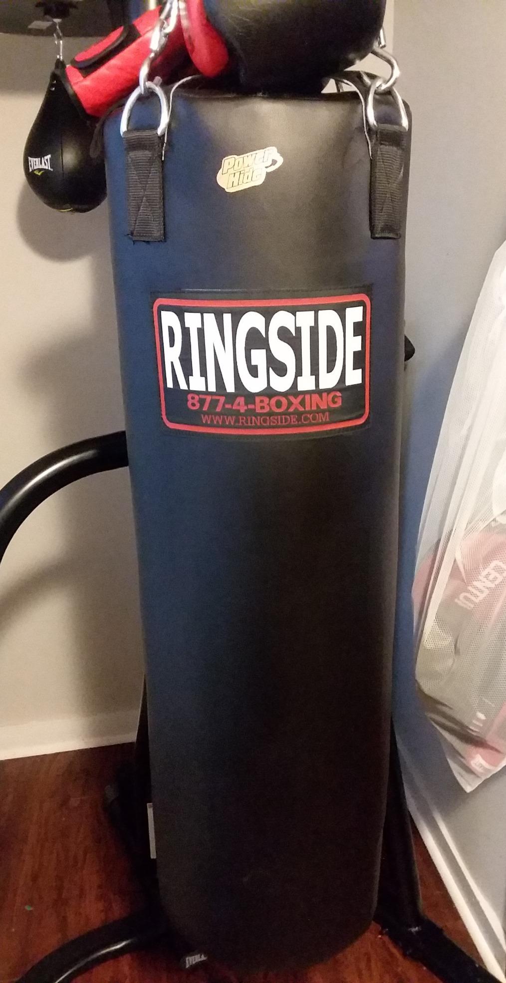Ringside 100 lb Powerhide Heavy Bag for Boxing, MMA, Muay Thai & Kickboxing, Soft Filled Punching Bag with Foam Liner, Chain & Swivel Included, Black customer photo 1