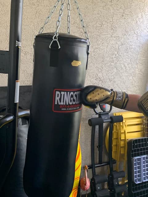 Ringside 100 lb Powerhide Heavy Bag for Boxing, MMA, Muay Thai & Kickboxing, Soft Filled Punching Bag with Foam Liner, Chain & Swivel Included, Black customer photo 2