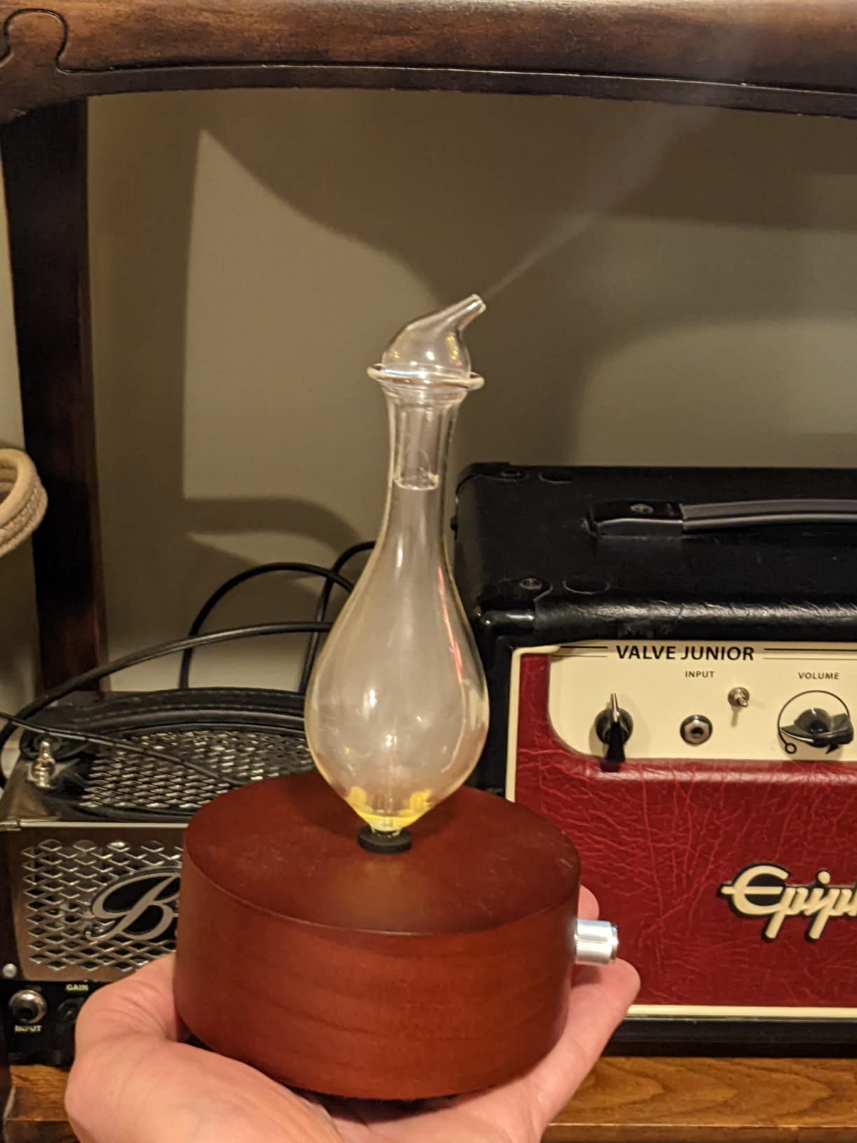 ArOmis Premium Glass Essential Oils Nebulizer - Waterless Diffuser for Aromatherapy - Handmade Oil Diffuser, Wooden Base, No Plastic, No Heat, No Battery, No LEDs - Orbis Lux Vitis customer photo 2