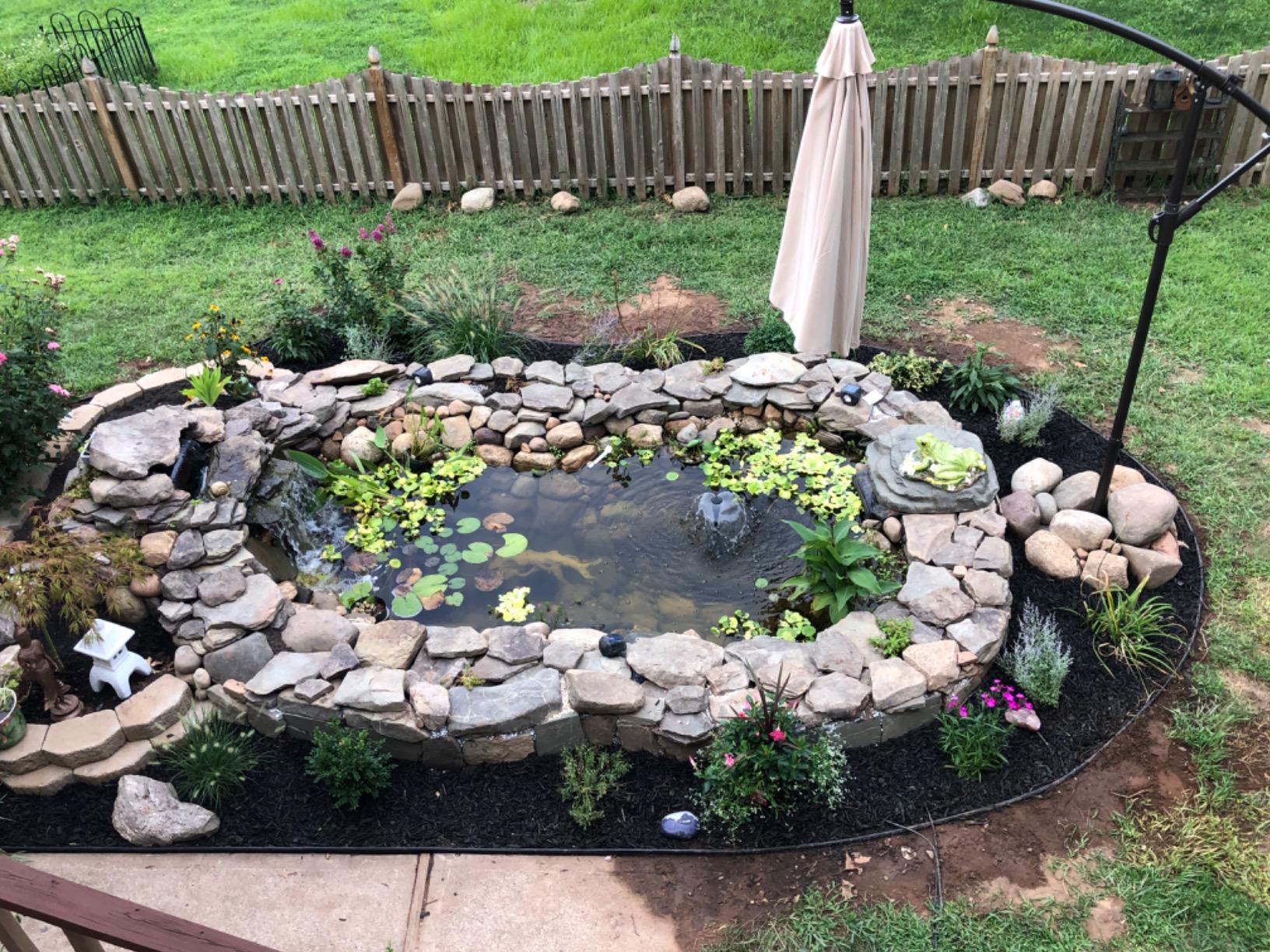 Simply Ponds 2100 GPH Water Garden Koi Pond Kit 15 x 20 Ft EPDM Liner | Custom water feature, 16