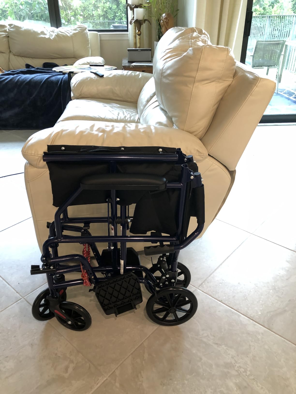 Carex Transport Wheelchair With 19 inch Seat, Folding Transport Chair with Foot Rests, Foldable Lightweight Wheelchair Foldable for Storage and Travel customer photo 1