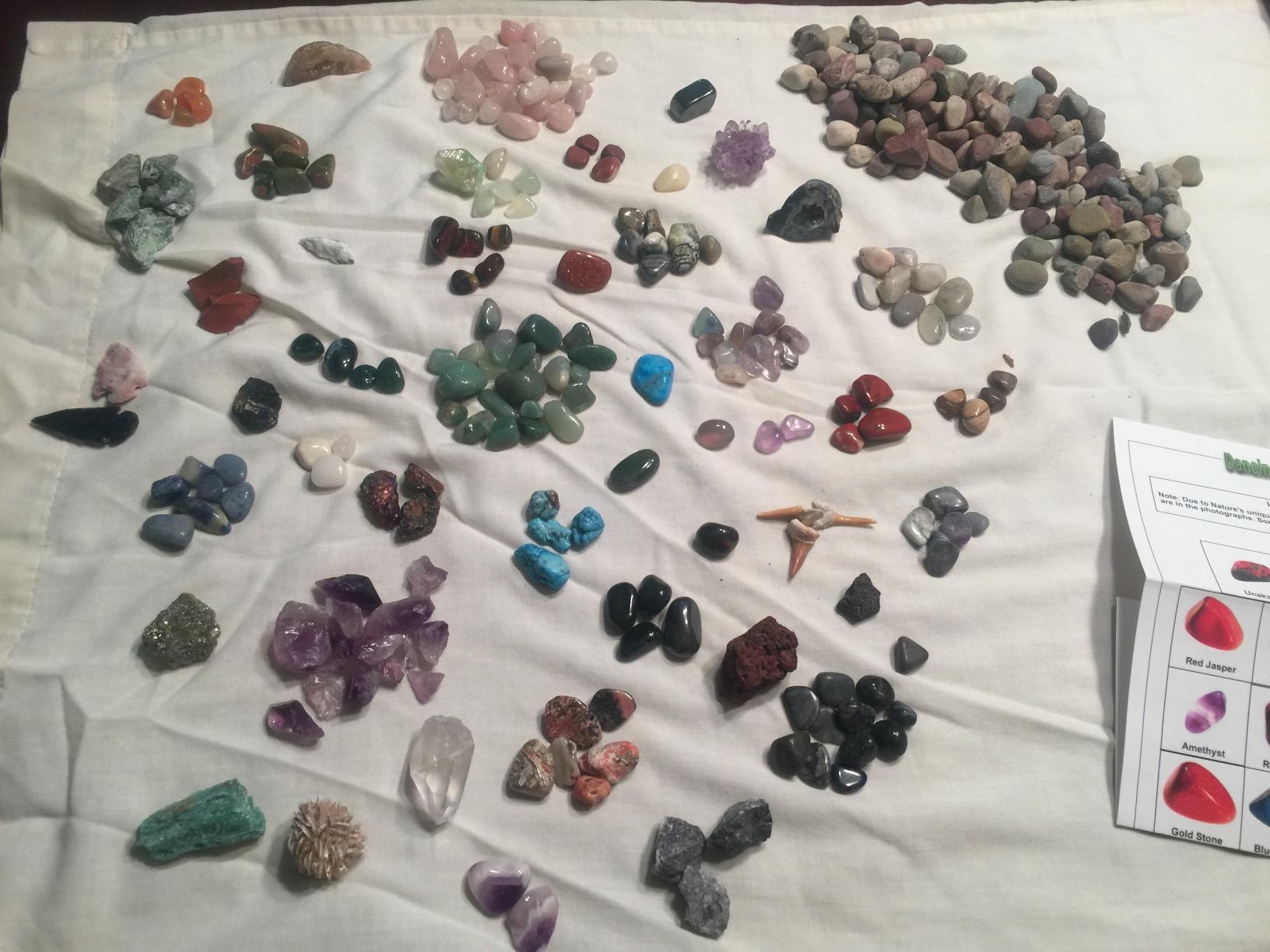 DANCING BEAR Rock, Mineral & Geodes Treasure Hunt Activity Kit (250 Pc Set) Real Shark Teeth Fossils, ID Sheet & Rock Book, STEM customer photo 1