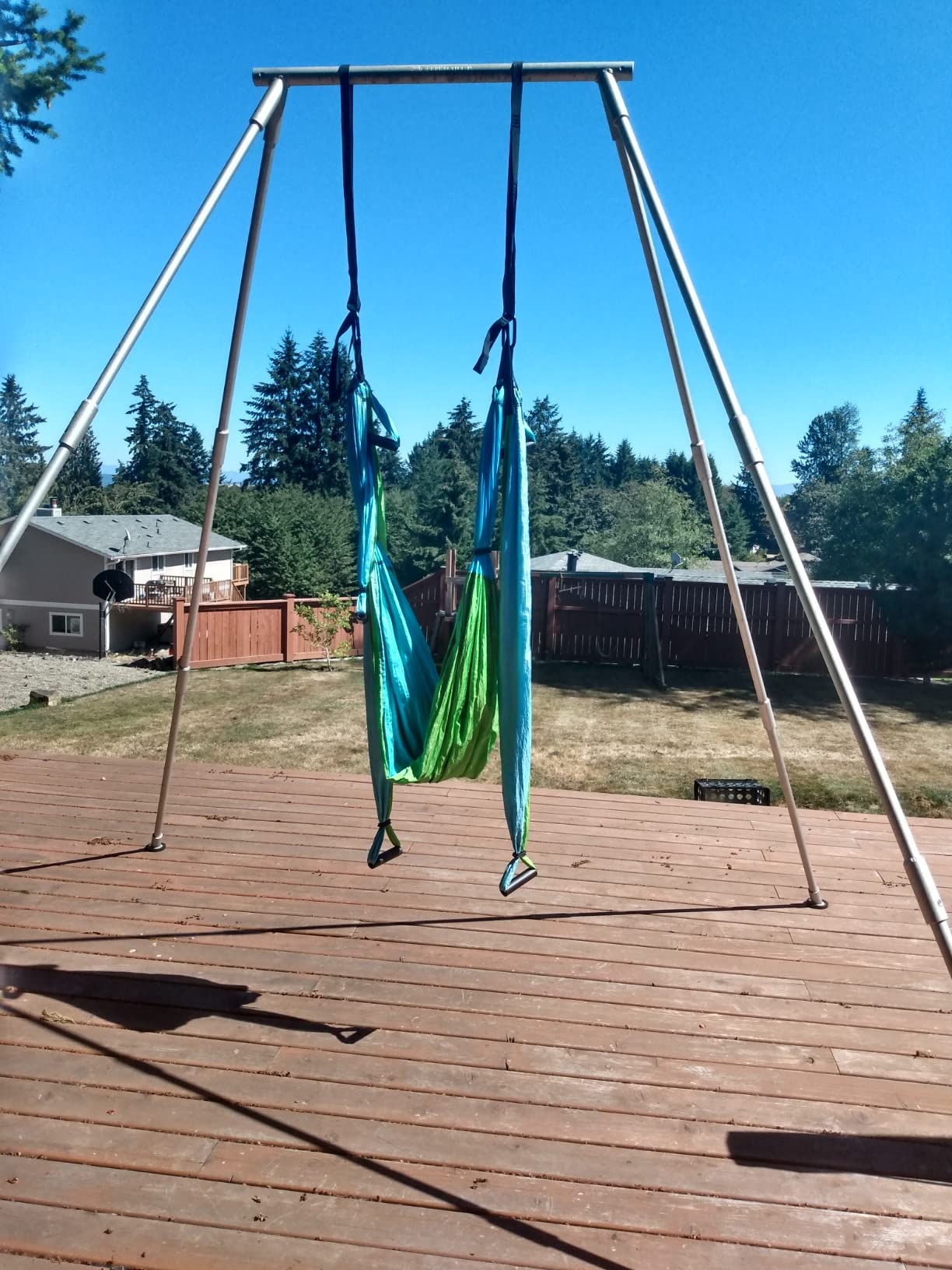 Yoga Trapeze Swing Set for Back Pain Relief & Inversion Therapy | Easy setup indoor or outdoor, Adjustable straps, 600lb capacity, Carrying bag included, Free online tutorials customer photo 1